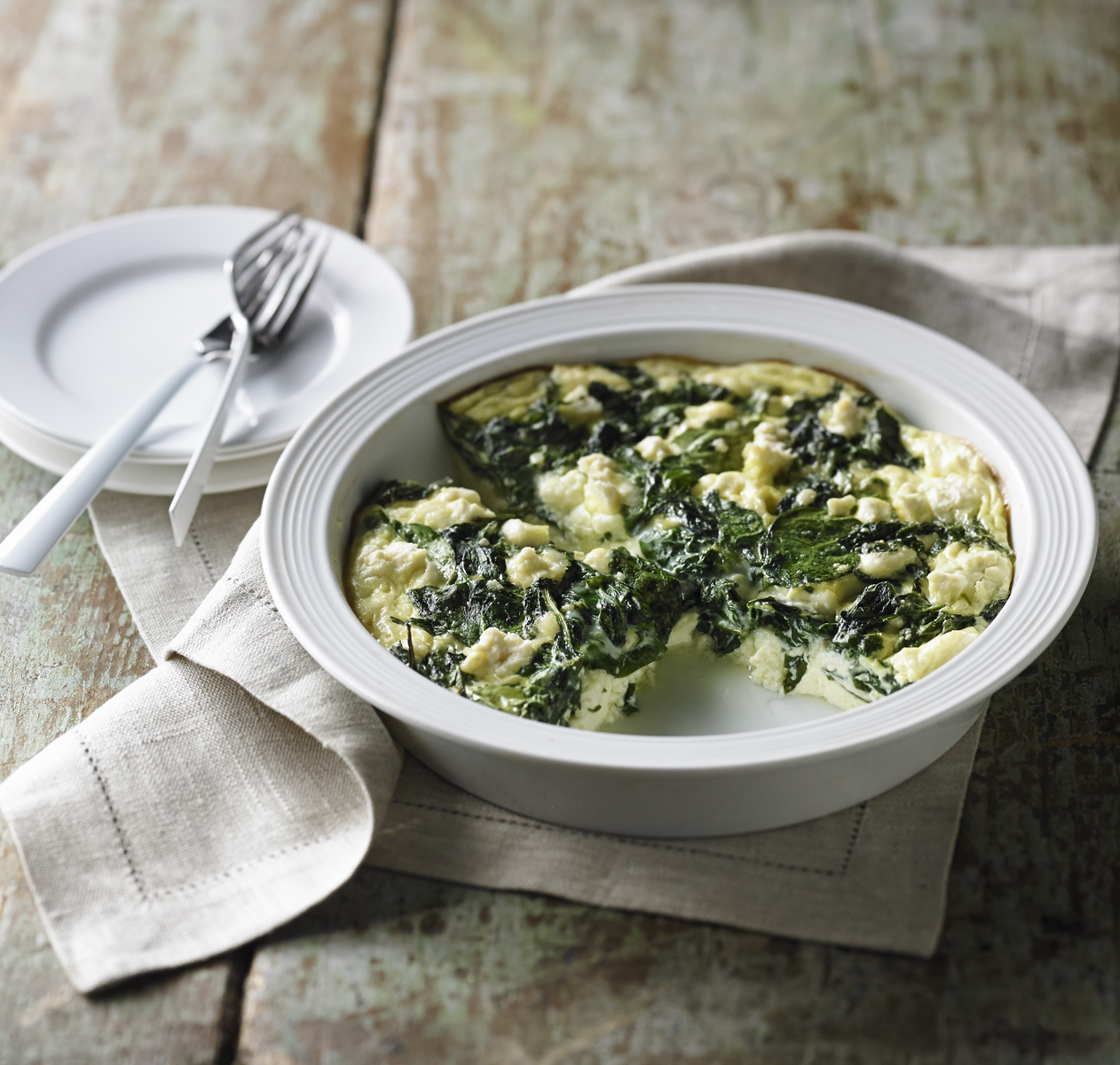 Crustless Spinach and Feta Quiche